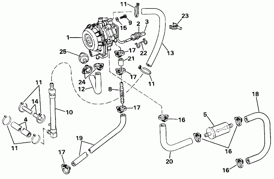��������� �������� ����� Evinrude VE115TLESB 1990  - 90 / 100 / 115 Models
