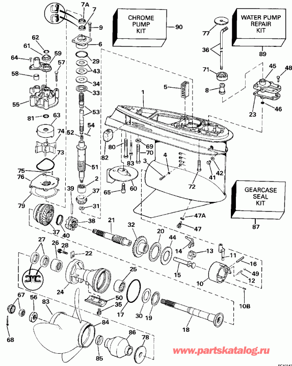 EVINRUDE VE120TXESB 1990  - 140cx �������� �������� / 140cx Counter Rotation