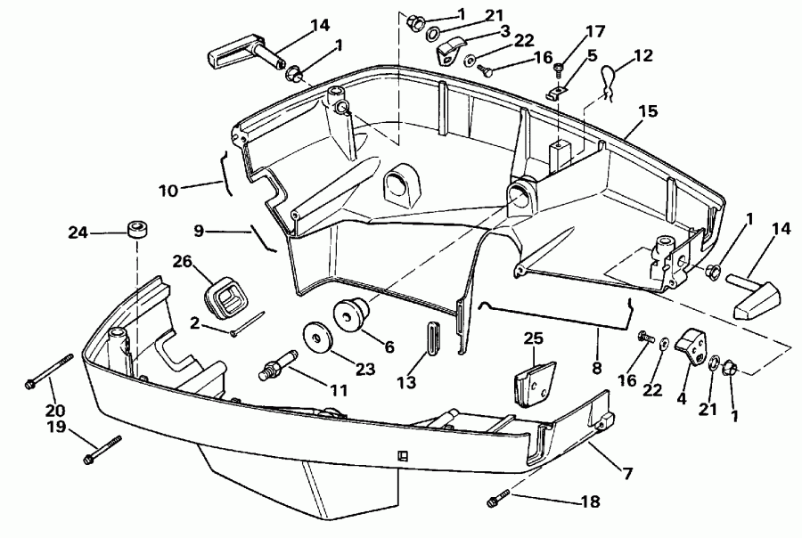 �������� ��������� ����� Evinrude VE140TXESE 1990  - wer Engine Cover