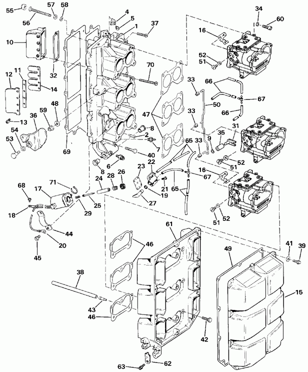 ��������� �������� ����� EVINRUDE VE150TLESB 1990  - take Manifold