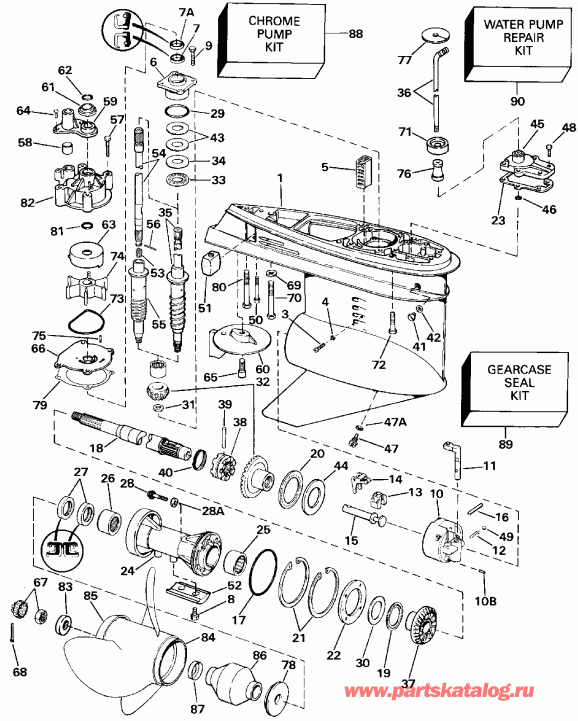 ��������� EVINRUDE VE175SLESE 1990  - Standard Rotation Early Production