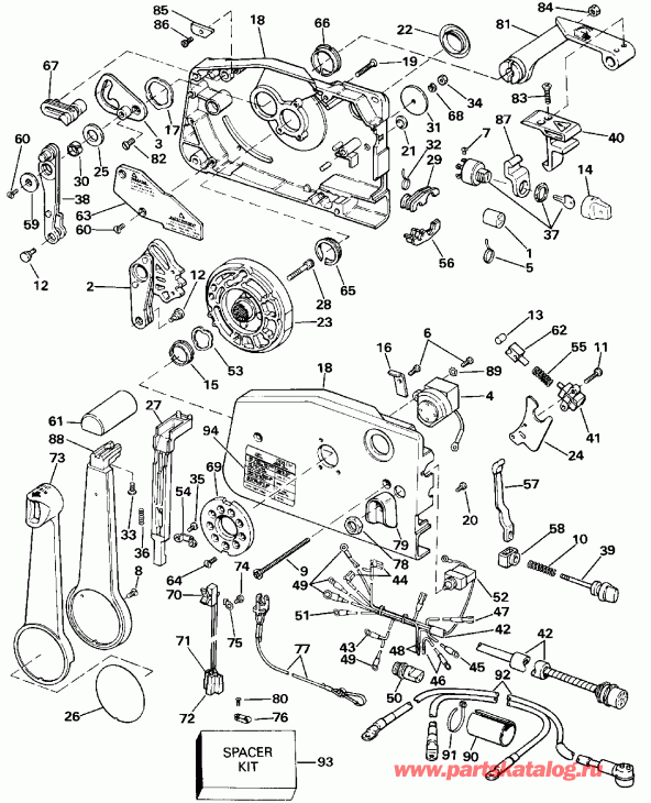  Evinrude VE175SLESE 1990  - mote ���������� - mote Control