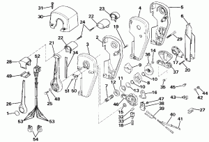 ������������� ���������� Assembly - Binnacle ���������, Dual ����� (Remote Control Assembly - Binnacle Mount, Dual Lever)