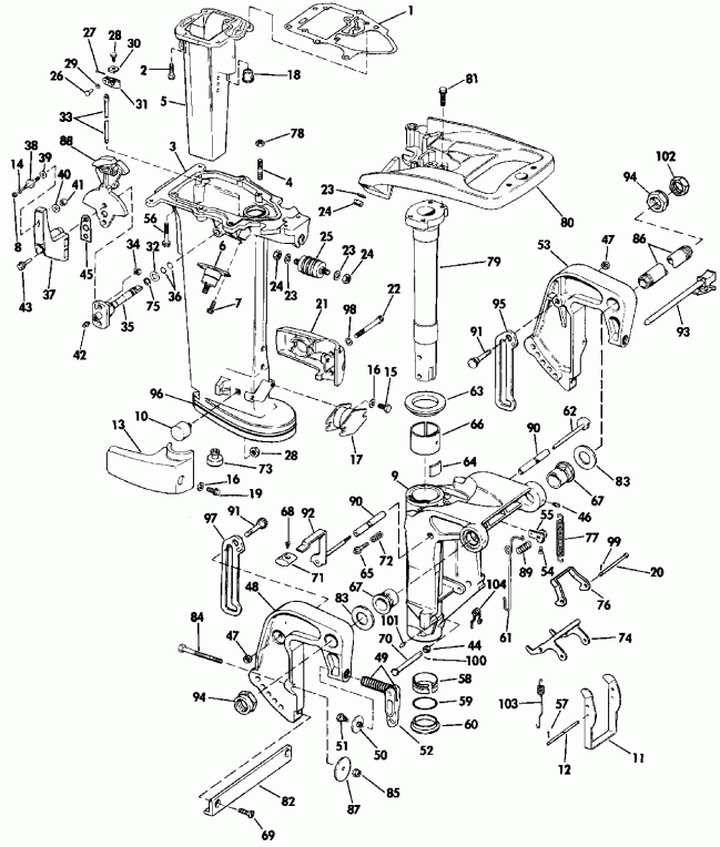 ����� Evinrude VE200SLESE 1990  - dsection