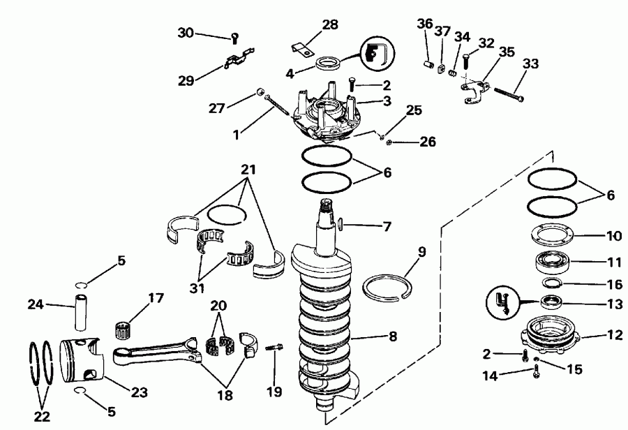 �������� ����� EVINRUDE VE200TXESM 1990  - ank��� & �������