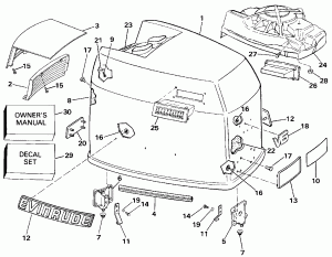 ������ ��������� (�����) - Evinrude - 200tx, 200cx, 225t, 225p, 225c (Engine Cover - Evinrude - 200tx, 200cx, 225t, 225p, 225c)