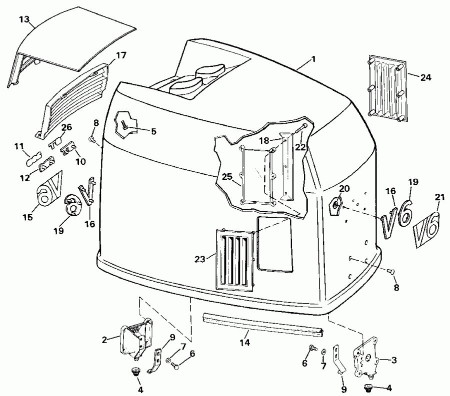 ��������� ��������� Evinrude VE225PXESS 1990  - Johnson - 200 Stl, Ve200sl - Johnson - 200 Stl, Ve200sl
