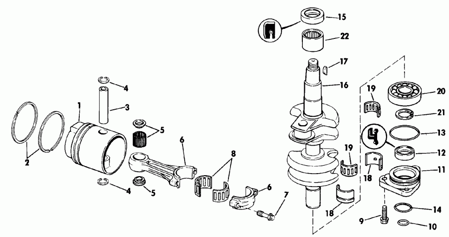 �������� ����� ������� VE28ESLESM 1990  - ank��� & ������� / ankshaft & Piston