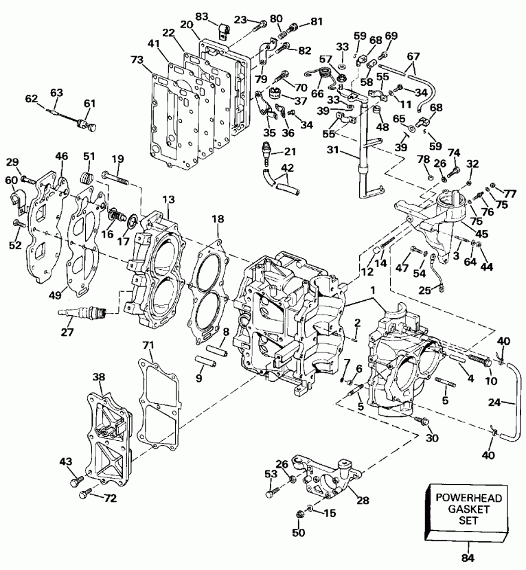 ����� ������� VE28ESLESM 1990  - linder & Crankcase - linder & ������ ���������