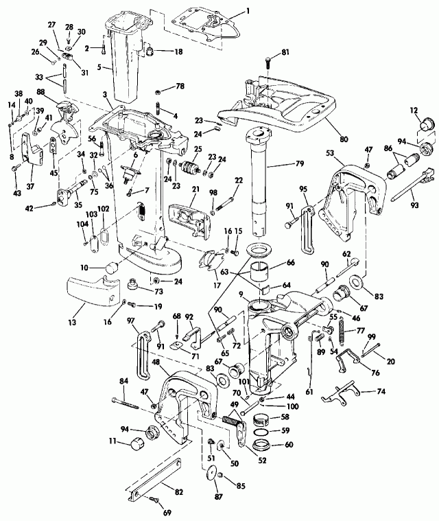 �������� ��������� ����� Evinrude VE28ESLESM 1990  - dsection