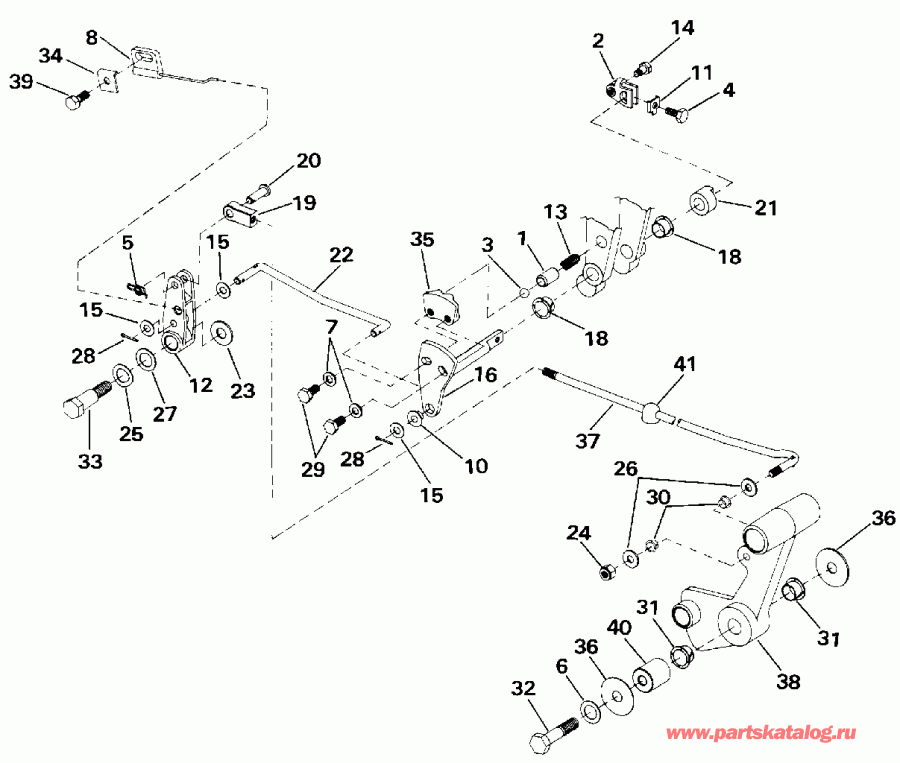 ��������� ����� EVINRUDE VE40EESR 1990  - ift & ����������� ��������age (continued) / ift & Throttle Linkage (continued)
