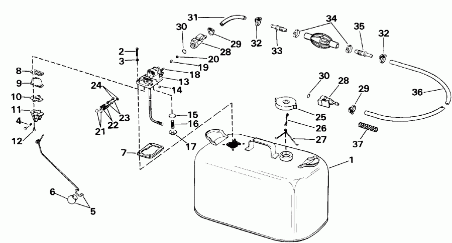 ��������� ����� Evinrude VE40TELESR 1990  - el Tank - el Tank