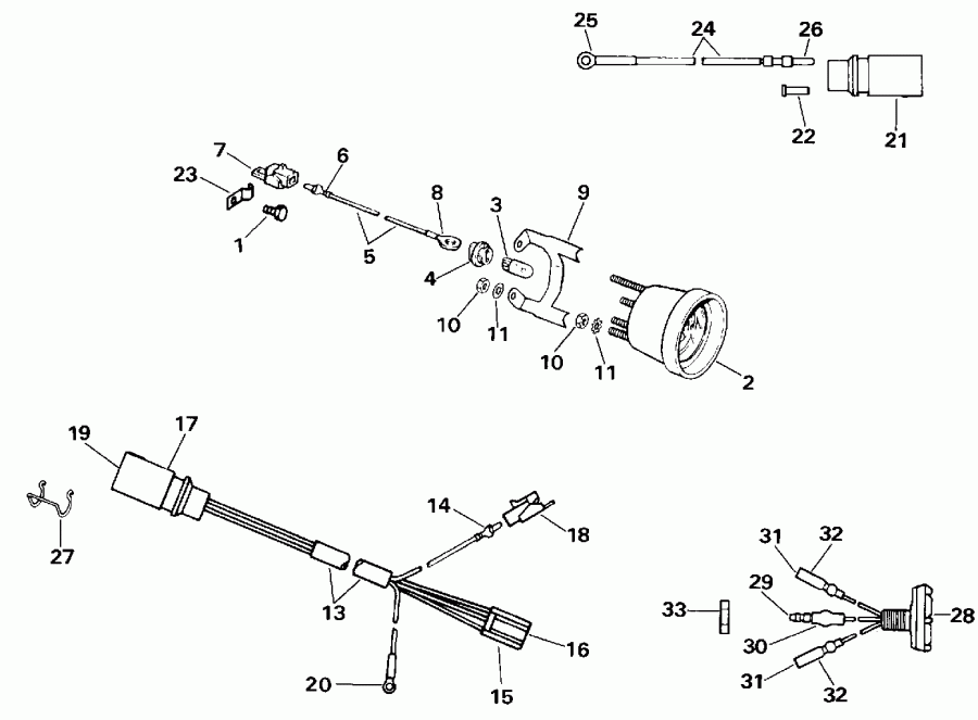 ��������� Evinrude VE40TELESR 1990  - wer Trim / tilt ��������� / wer Trim/tilt Electrical