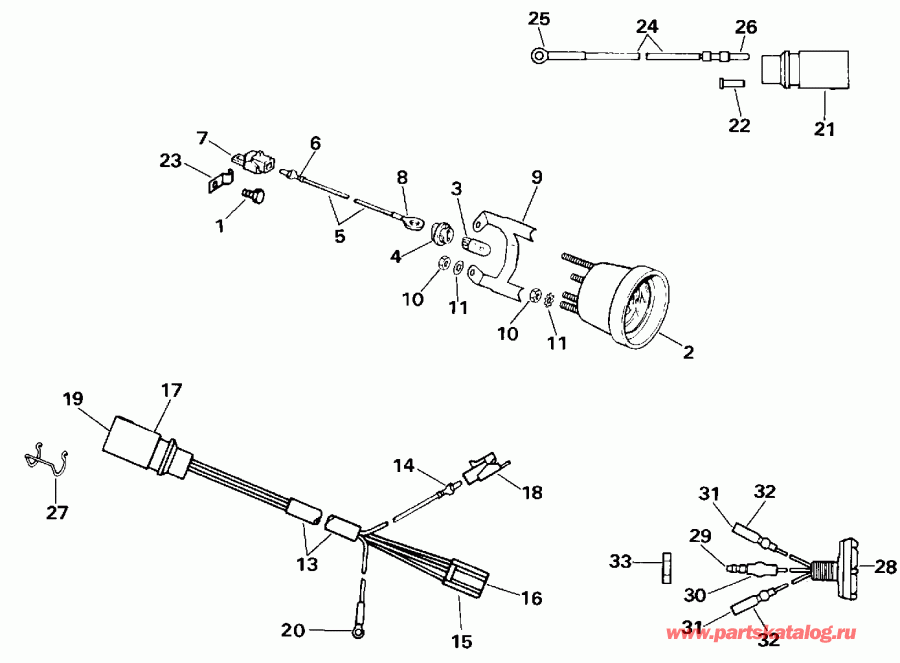 ��������� EVINRUDE VE40TLESR 1990  - wer Trim/tilt Electrical