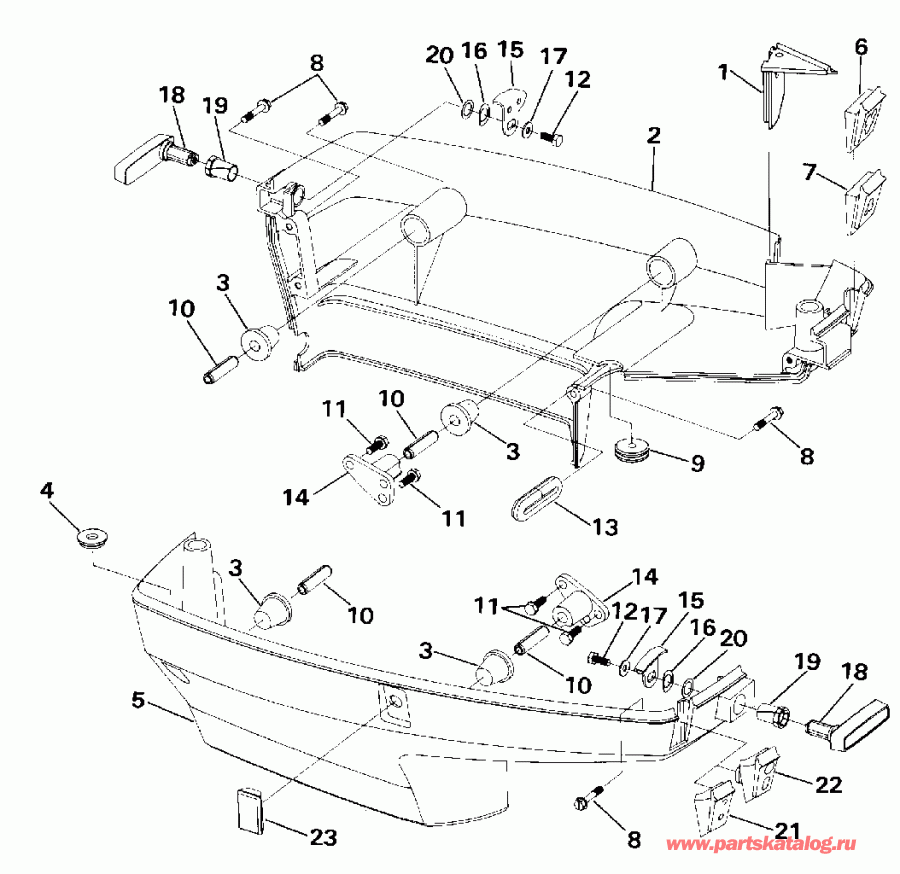 ��������� EVINRUDE VE50BELESR 1990  - wer Engine Cover / wer ������ ��������� (�����)