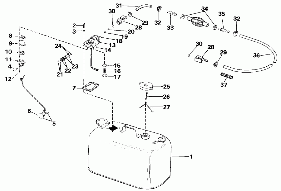 ��������� ����� EVINRUDE VE60TLESM 1990  - el Tank / el Tank