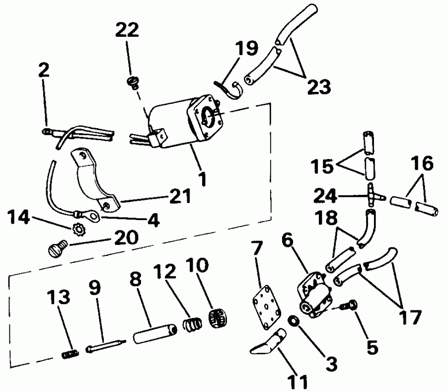 �������� ��������� ����� Evinrude VE70TLESB 1990  - ectric Primer System