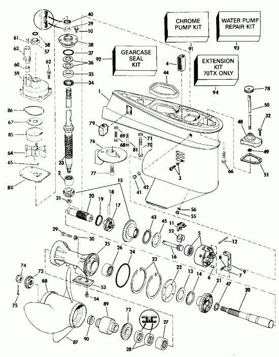 ��������� Evinrude VE70TLESB 1990  - arcase