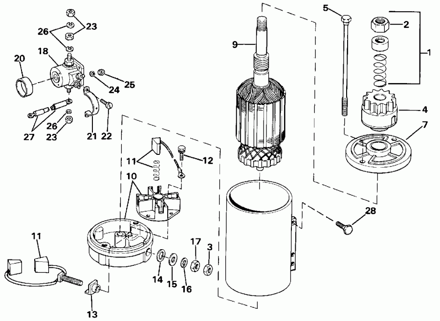 ��������� ����� EVINRUDE VE90MLESB 1990  - ectric Starter & Solenoid / ectric ������� & Solenoid