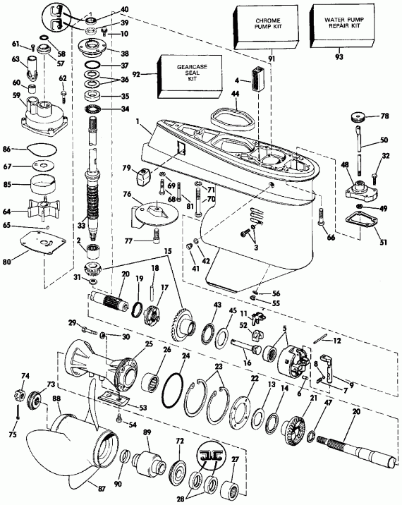 �������� ��������� ����� EVINRUDE E100STLEIE 1991  - arcase / arcase