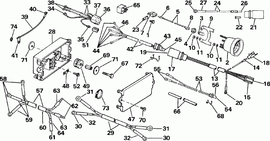�������� ��������� ����� Evinrude E100WTLEIB 1991  - wer Trim / tilt ��������� / wer Trim/tilt Electrical