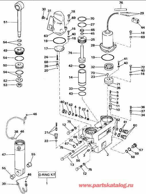  ������� E100WTLEIB 1991  - wer Trim / tilt Hydraulic Assembly / wer Trim/tilt Hydraulic Assembly
