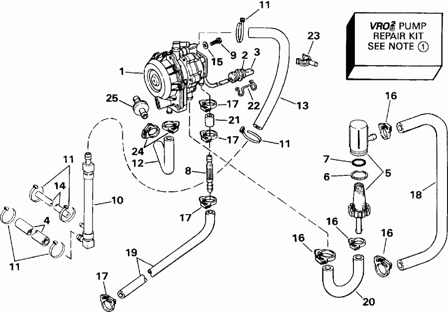 �������� ����� EVINRUDE E100WTXEIB 1991  - o2 ����� / o2 Pump