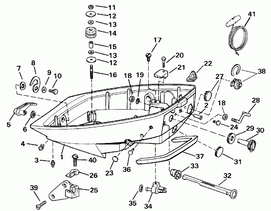 ����� Evinrude E10ELEIR 1991  - wer Engine Cover - wer ������ ��������� (�����)