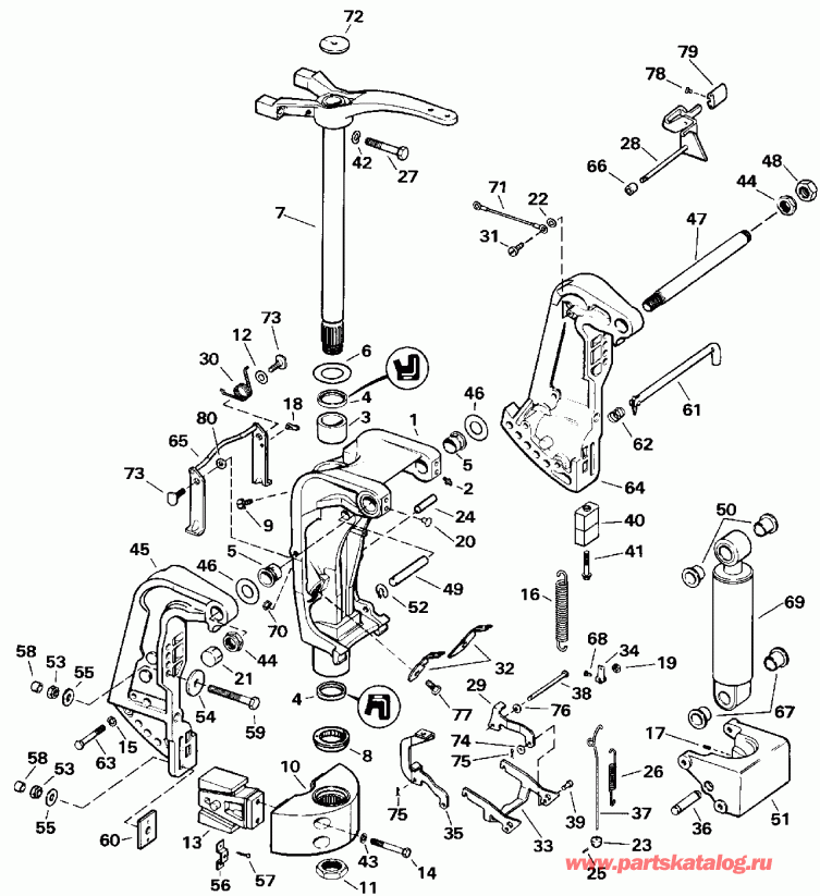 ��������� EVINRUDE E115TLEIE 1991  - ������ Tilt Models / Manual Tilt Models