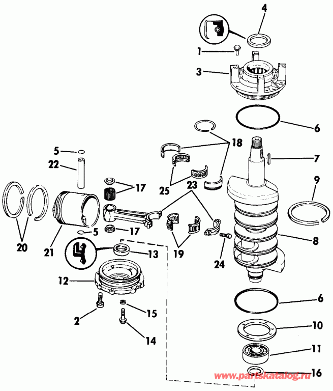 �������� ����� ������� E115TXEIE 1991  - ankshaft & Piston / ank��� & �������