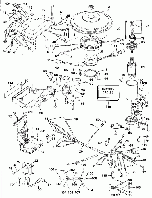  EVINRUDE E120TLEIE 1991  - nition System & Starter Motor