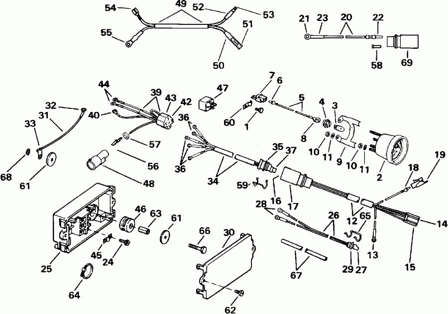 ��������� ����� Evinrude E120TXEIE 1991  - wer Trim / tilt ��������� - wer Trim/tilt Electrical