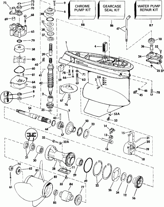 ��������� �������� ����� Evinrude E140CXEIA 1991  - 120tl & Tx/140 Tl / 120tl & Tx / 140 Tl