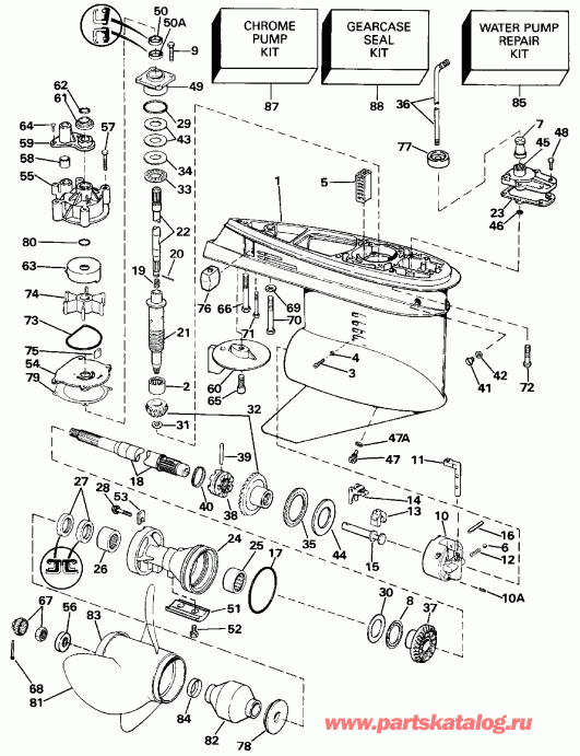�������� ��������� ����� Evinrude E140TLEID 1991  - dsection - dsection