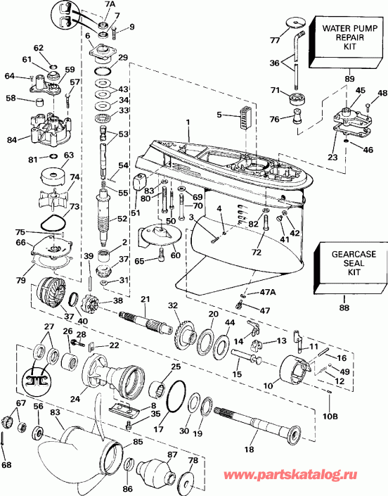 ����� Evinrude E150CXEIE 1991  - Counter Rotation - �������� ��������