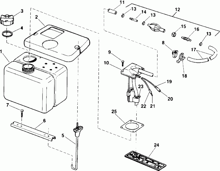 �������� ����� EVINRUDE E150CXEIE 1991  - 1.8 Gallon