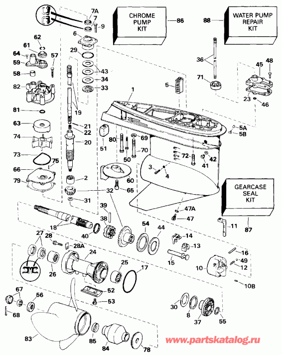 ��������� ����� Evinrude E150NXEIS 1991  - Standard Rotation / �������� Rotation