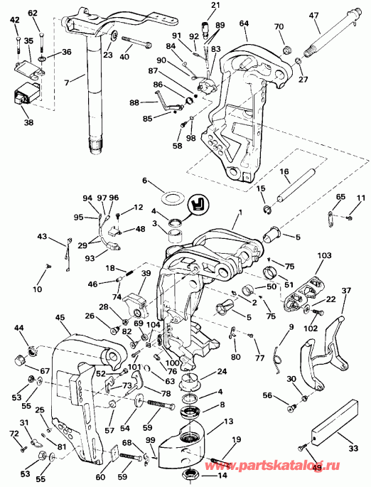 ��������� ��������� EVINRUDE E150STLEIE 1991  - dsection