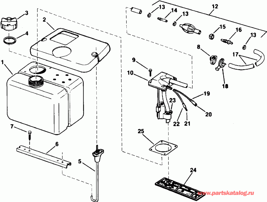 �������� ��������� ����� Evinrude E150STLEIE 1991  - 1.8 Gallon - 1.8 ������
