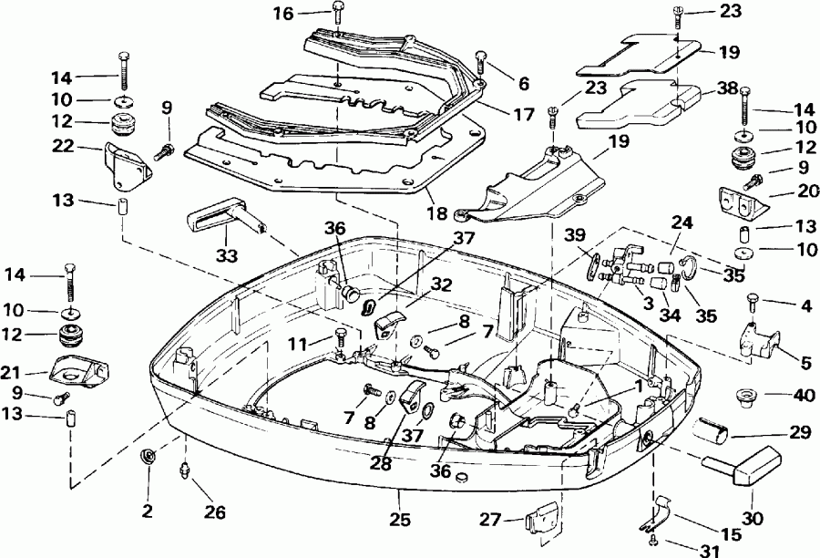 ��������� ����� EVINRUDE E150TLEIE 1991  - wer Engine Cover / wer ������ ��������� (�����)