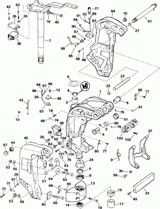 �������� ��������� ����� EVINRUDE E150TLEIE 1991  - dsection - dsection