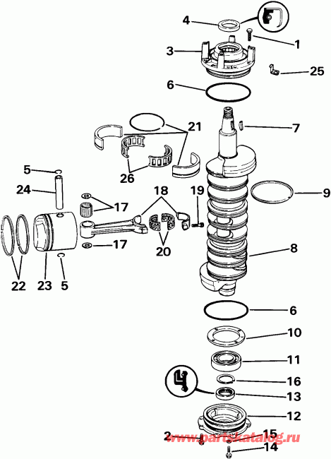 ����� ������� E155WTLEIB 1991  - ank��� & ������� - ankshaft & Piston