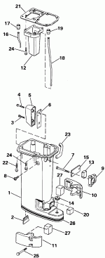 ��������� �������� ����� EVINRUDE E15EEIA 1991  - haust ������