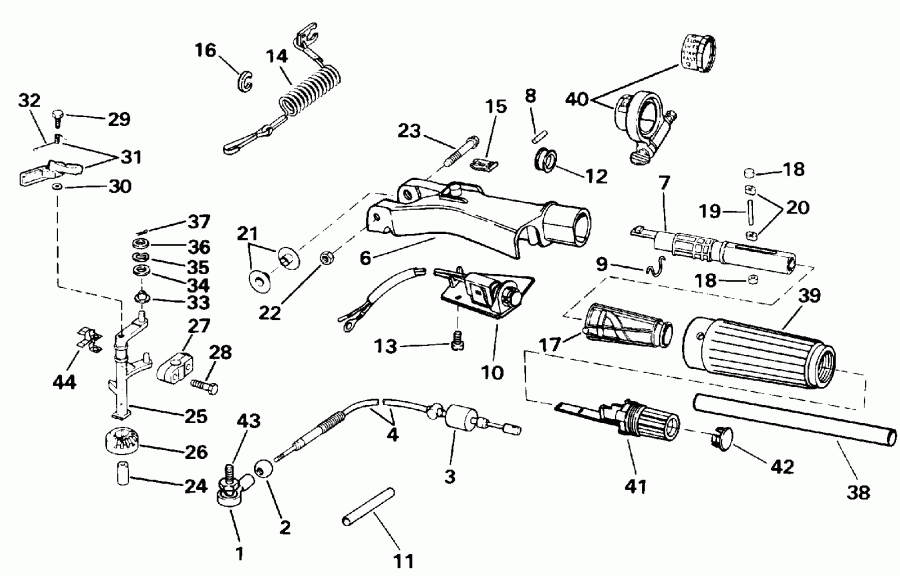 ����� Evinrude E15ELEIA 1991  - ee������ Handle & ���������� ���������