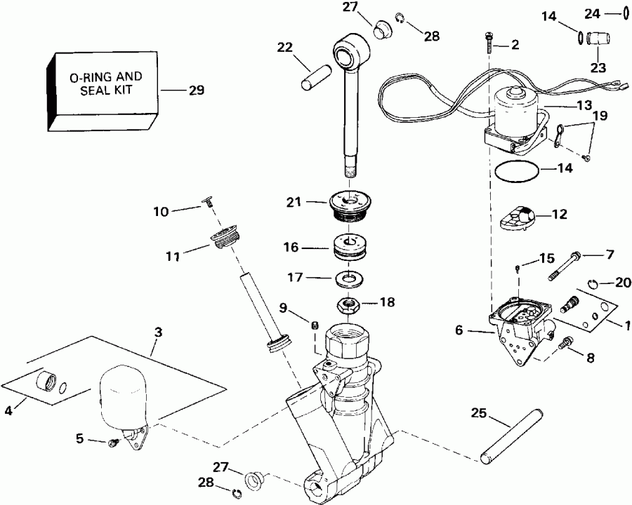 �������� ����� EVINRUDE E175EXEIS 1991  - wer Trim / tilt Hydraulic Assembly / wer Trim/tilt Hydraulic Assembly