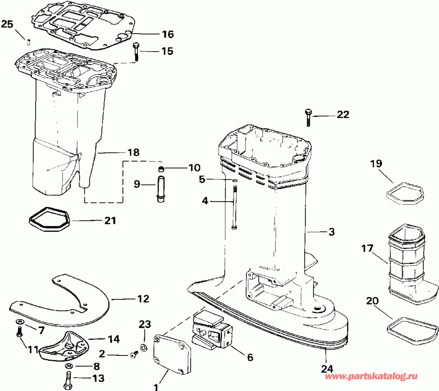 �������� ����� EVINRUDE E175GLEIS 1991  - haust Housing - haust ������
