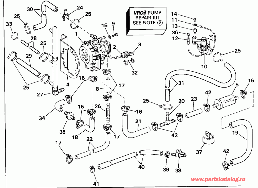 ��������� ��������� EVINRUDE E175TXEID 1991  - o2 ����� / o2 Pump