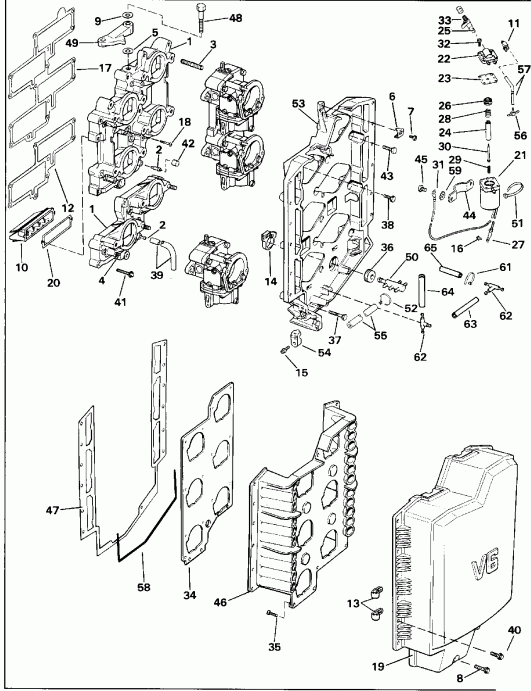 ����� Evinrude E200CXEIB 1991  - take Manifold / take ���������