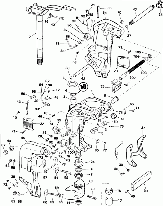 ��������� ��������� Evinrude E200CXEIB 1991  - dsection - dsection