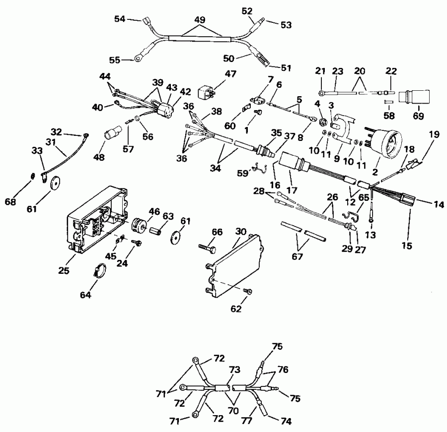 �������� ��������� ����� ������� E225PXEIC 1991  - wer Trim / tilt ��������� / wer Trim/tilt Electrical